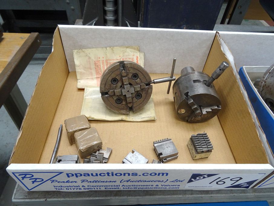Pratt Burnerd 75mm 3 jaw chuck & 100mm dia 4 jaw c...