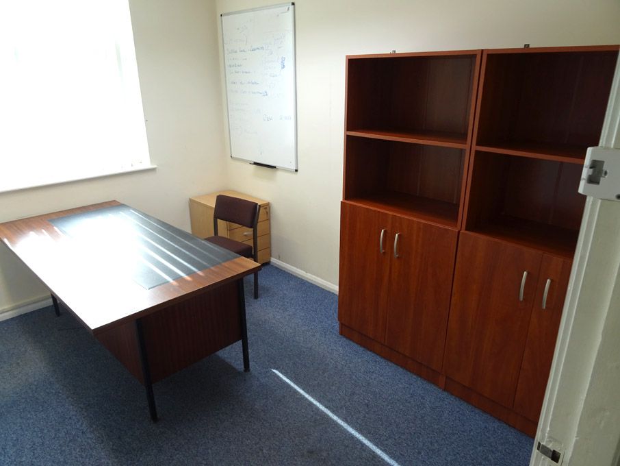 Contents of office inc: 1800x800mm mahogany double...