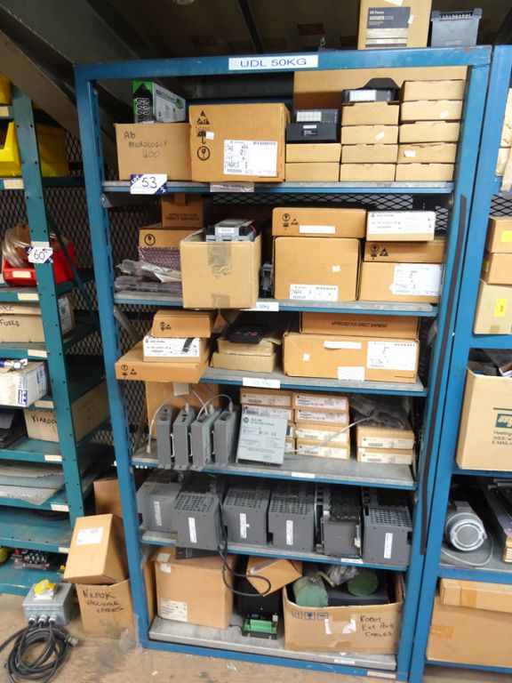 1 bay storage racking with contents inc: GE Fanuc,...