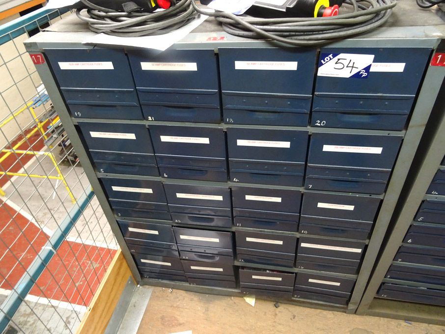 20 drawer storage unit with contents inc: cartridg...
