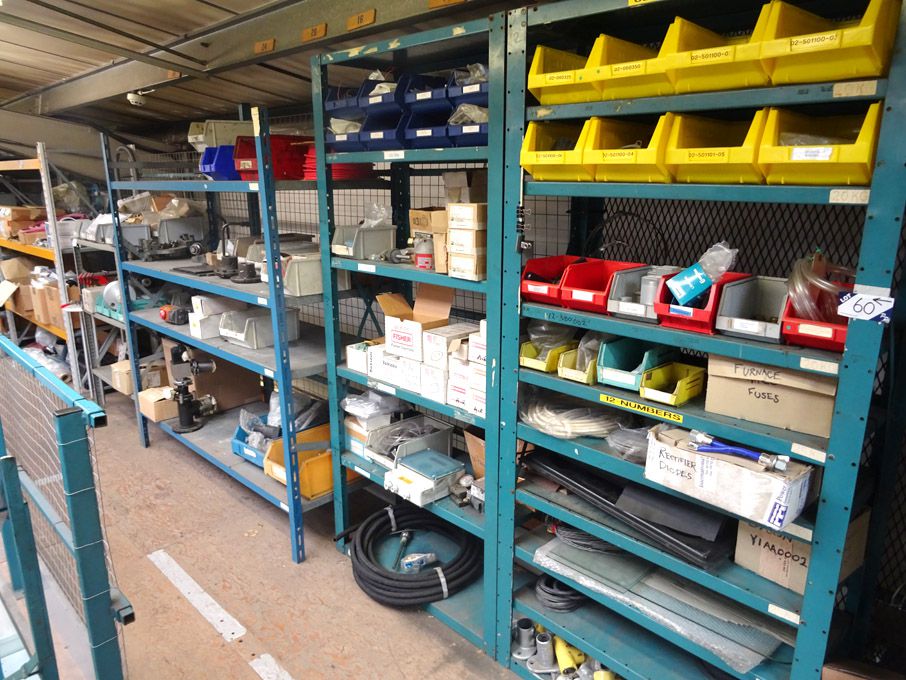 4 bays light duty storage racking with contents in...