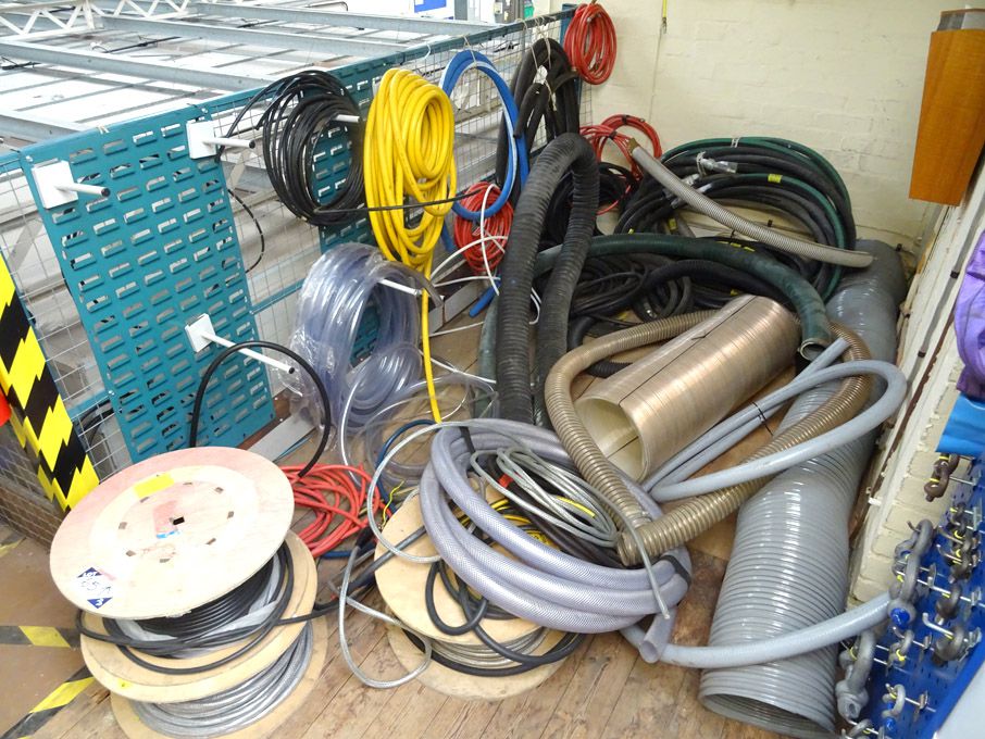 Qty various SWA cable, hoses, pipe, ducting etc -...