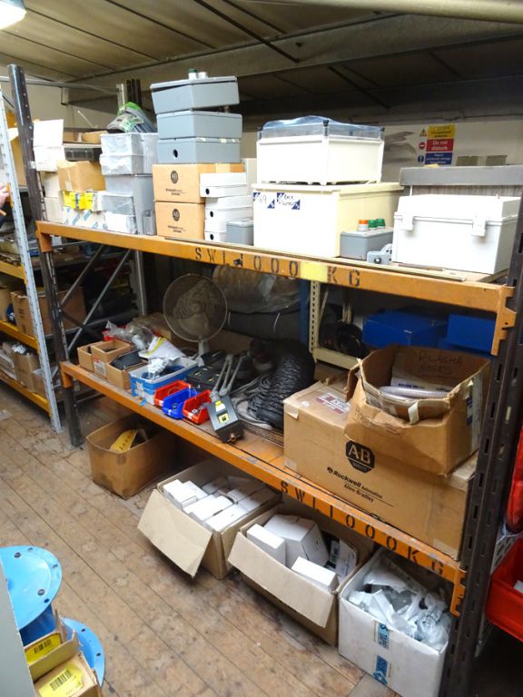 1 bay light duty racking with contents inc: fans,...