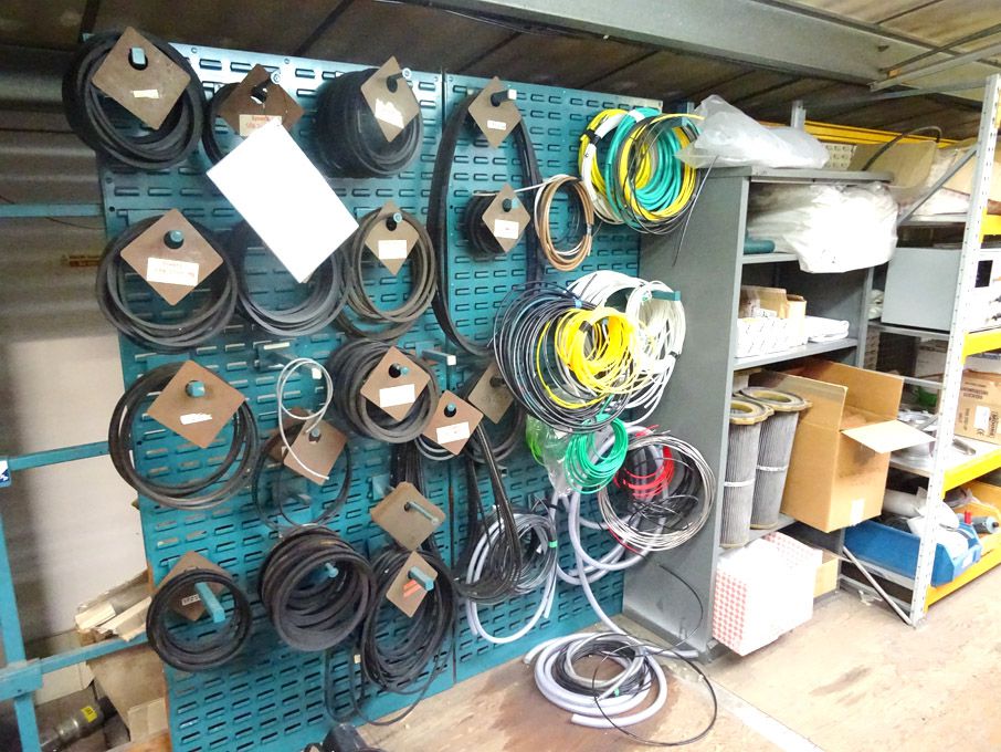 Qty various Vee belts, filters etc on racks - Lot...