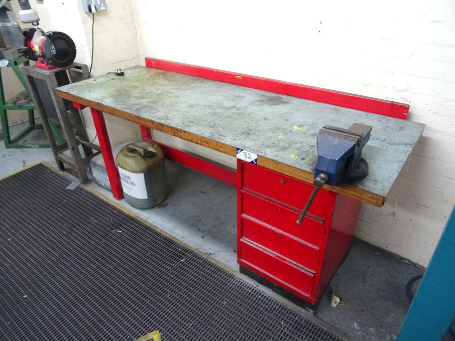 2000x700mm metal frame workbench with bench vice &...