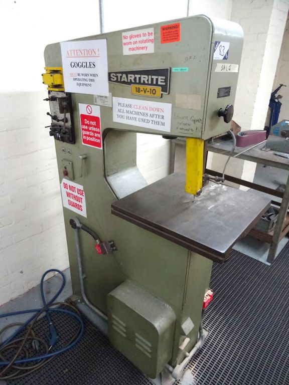 Startrite 18-V-10 vertical bandsaw, bladeweld atta...