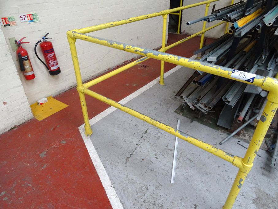 Qty various floor mounted pedestrian safety barrie...