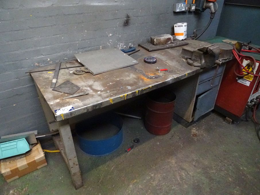 Slydany 72x36" metal workbench with Record No4 ben...
