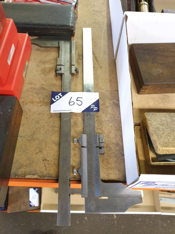 Etalon 16" vernier caliper with similar 12" vernie...