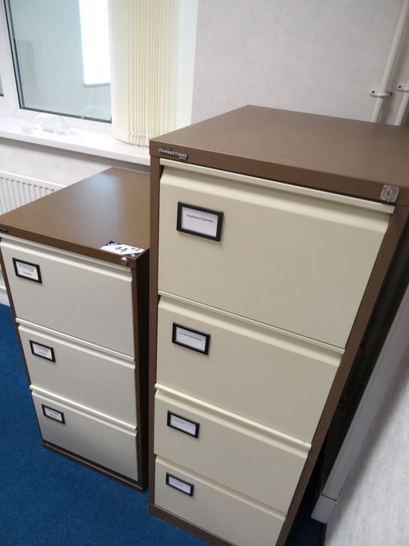 Triumph brown / cream 3 drawer metal filing cabine...