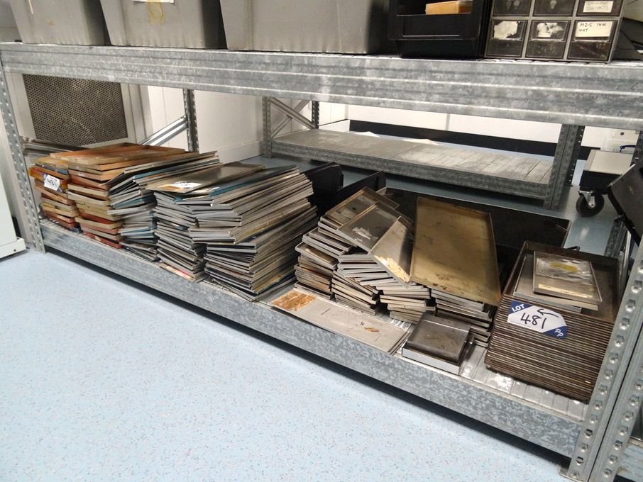 Qty various size metal sample trays to 370x200mm