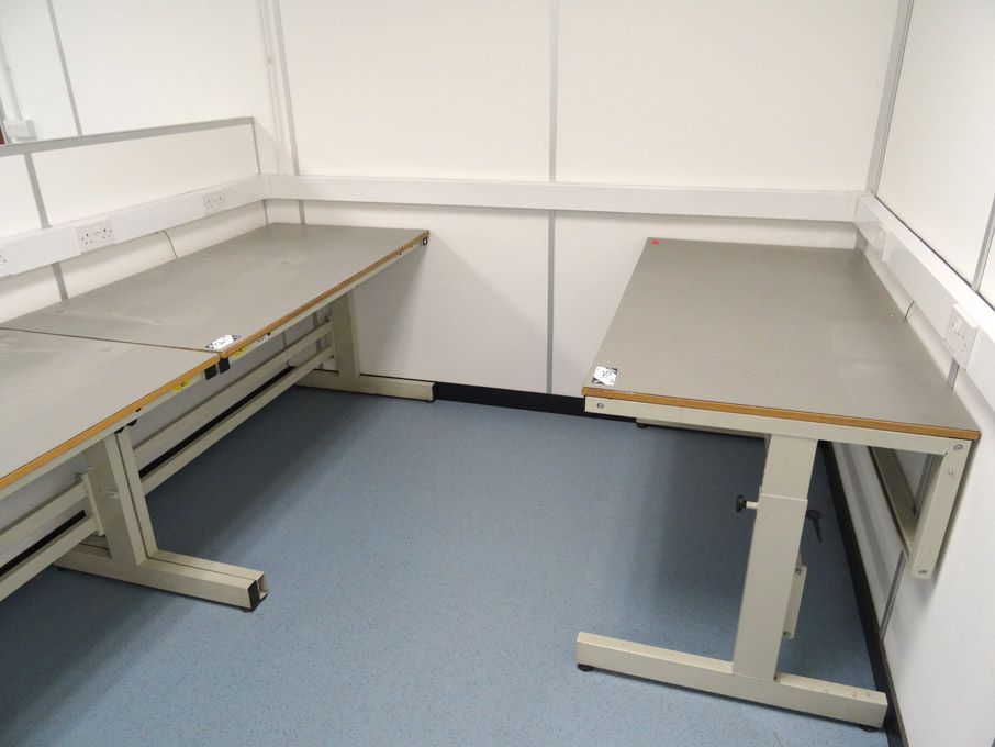 2x electronic anti-static workbenches, 1500x800mm