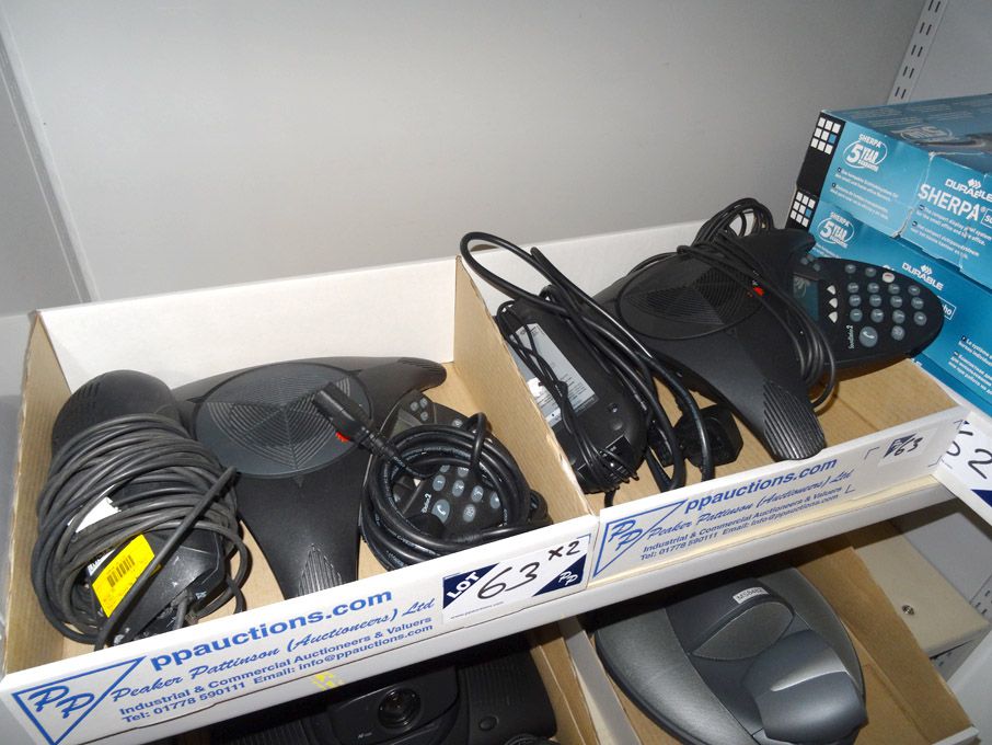 2x Polycom Soundstation full duplex conference pho...