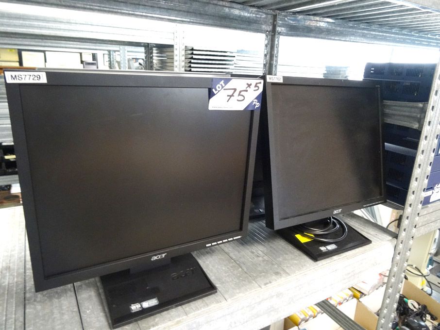5x various Acer 17" LCD monitors (spares or repair...