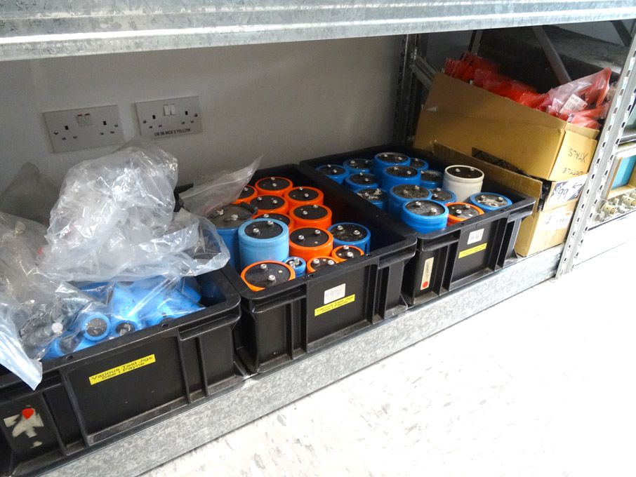 Qty various ICs, capacitors, resistors, adaptors e...