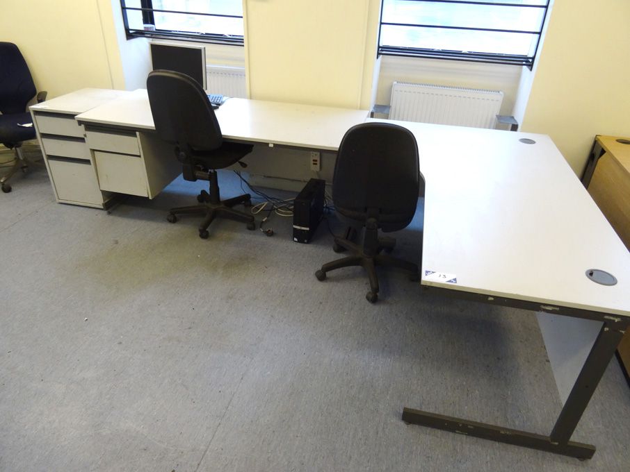 1780x1150 grey 'L' shaped office desk, 1780x750mm...