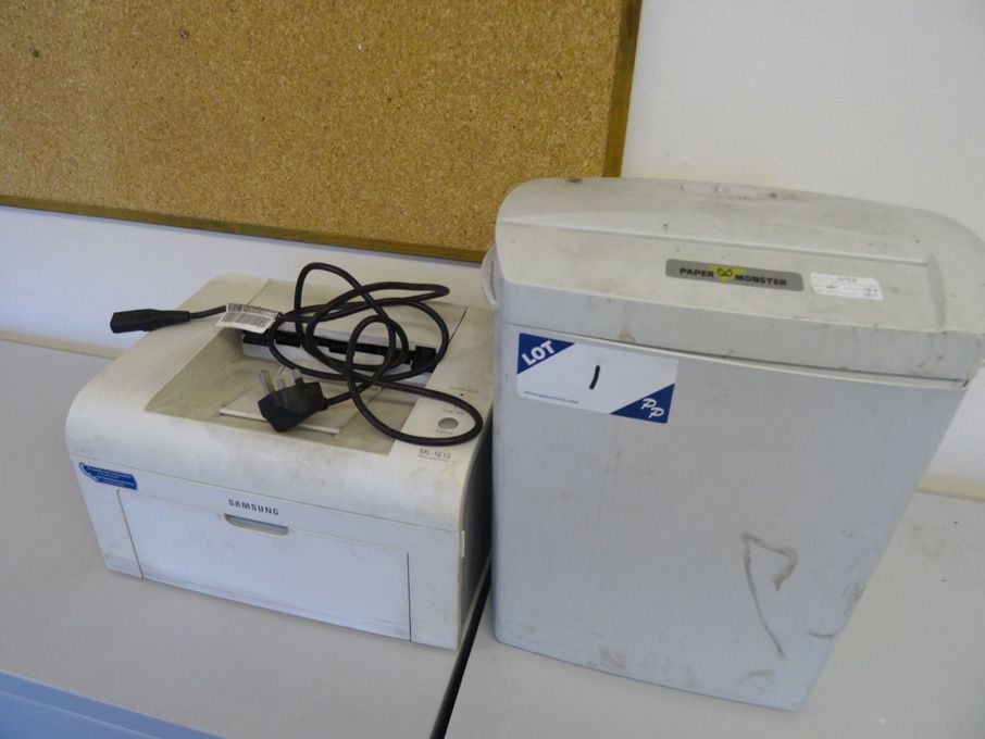 Paper Monster paper shredder, Samsung ML-1610 mono...