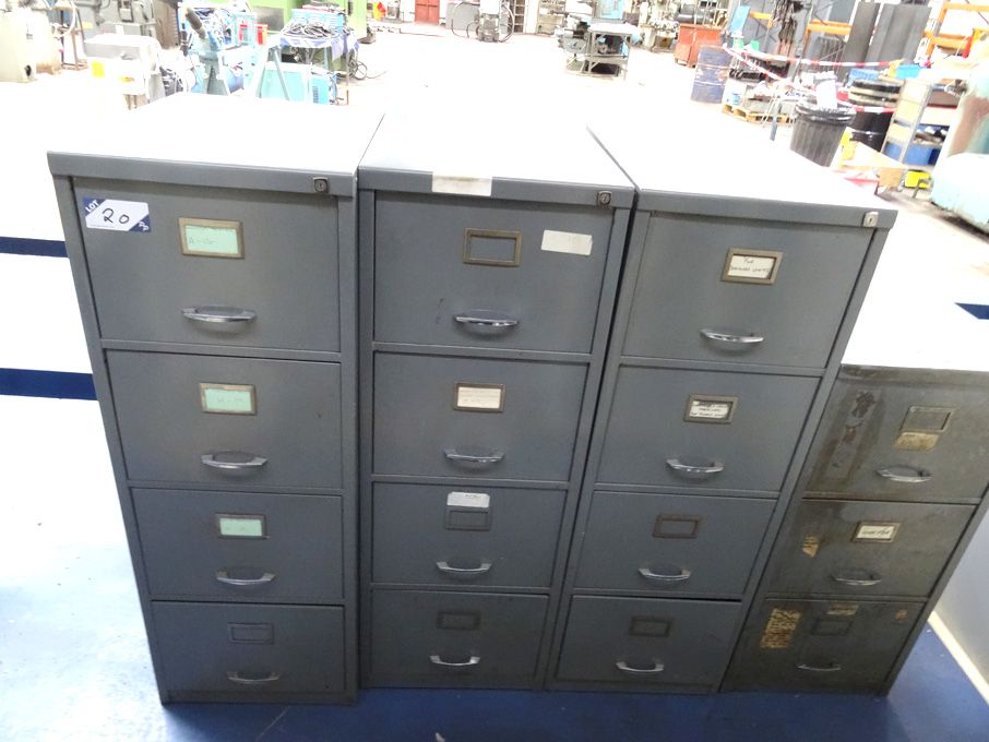 3x grey 4 drawer metal filing cabinets & similar 3...