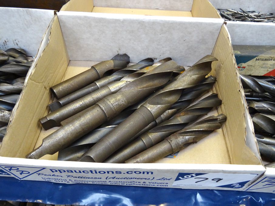 Qty HSS taper shank twist drills to 1 3/8" approx...