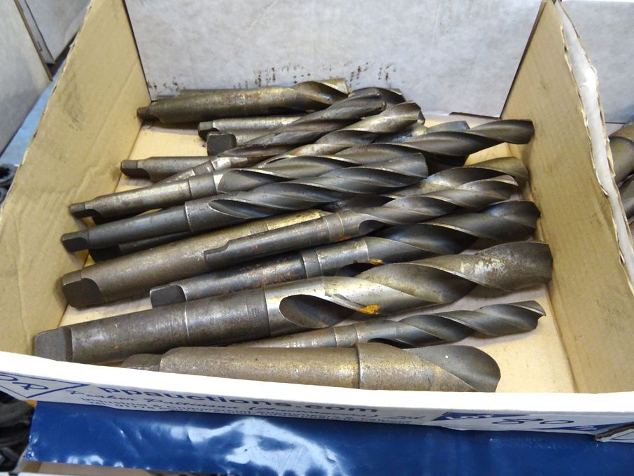 Qty HSS taper shank twist drills to 1 5/16" approx...