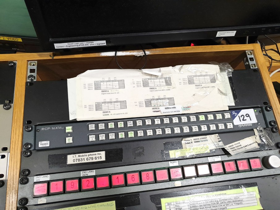 Harris RCP 16X16P router matrix panel