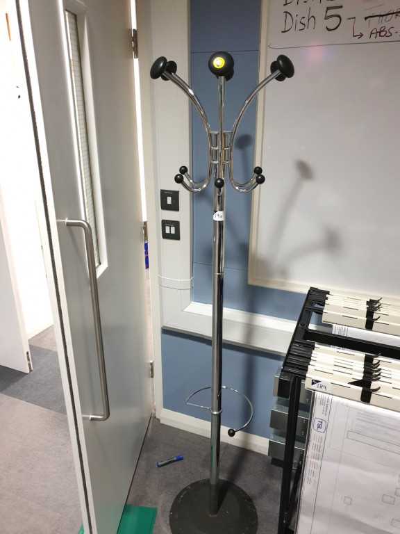 Metal chrome effect coat stand