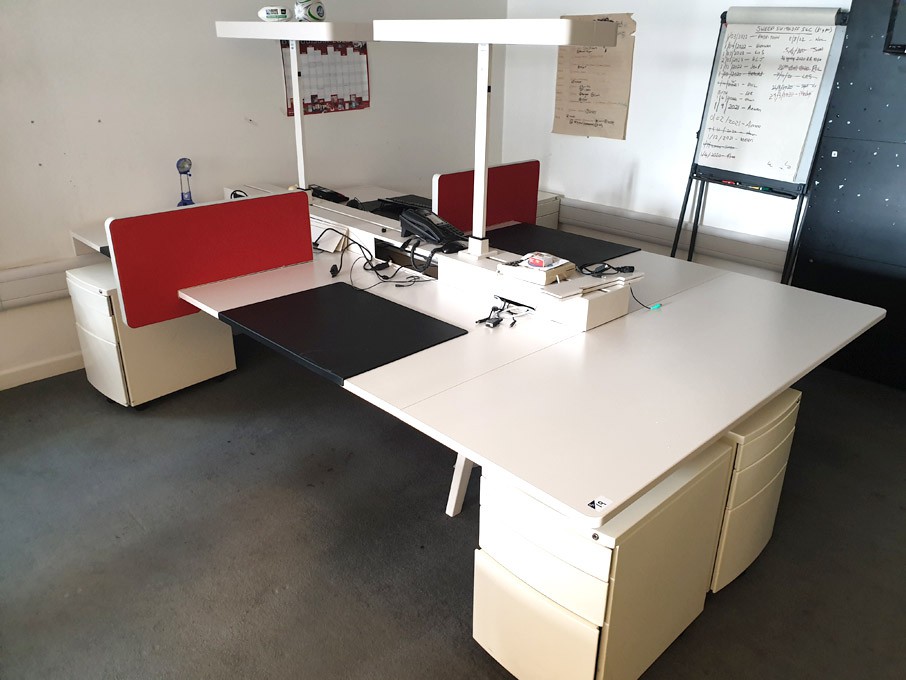 Vitra modular white 4 station open plan office des...