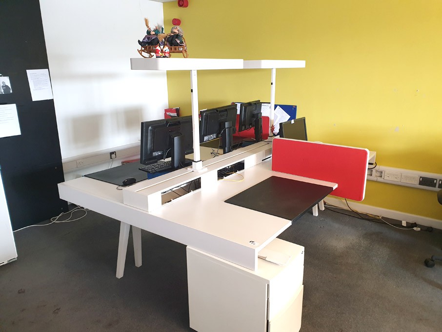 Vitra modular white 4 station open plan office des...