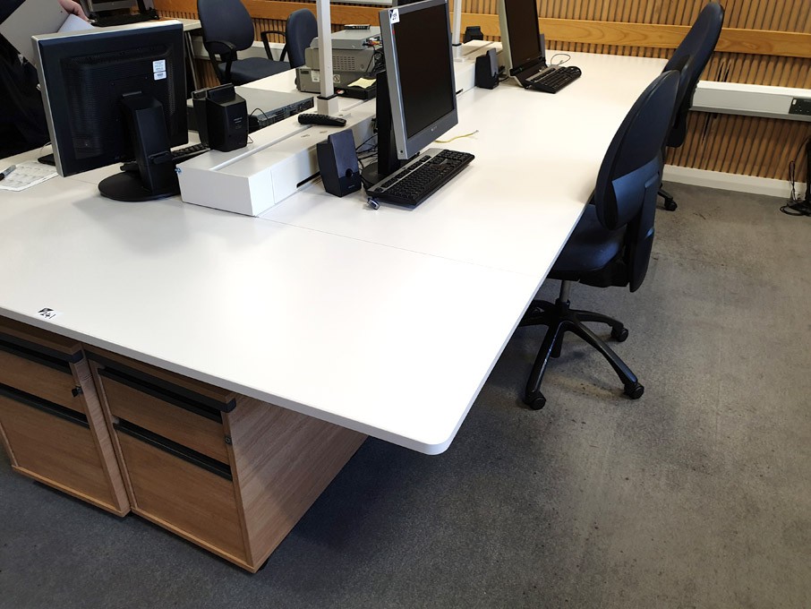 Vitra modular white 4 station open plan office des...
