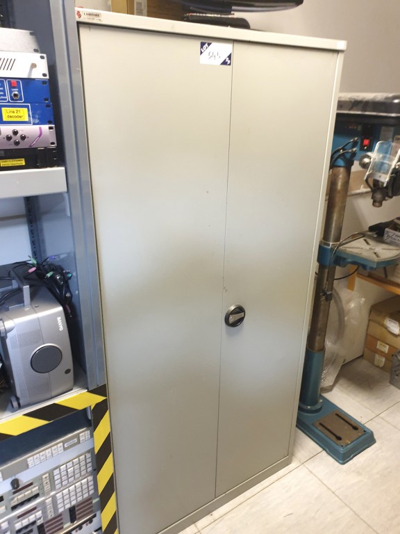 Metal grey 2 door storage cupboard, 900x1810x450mm