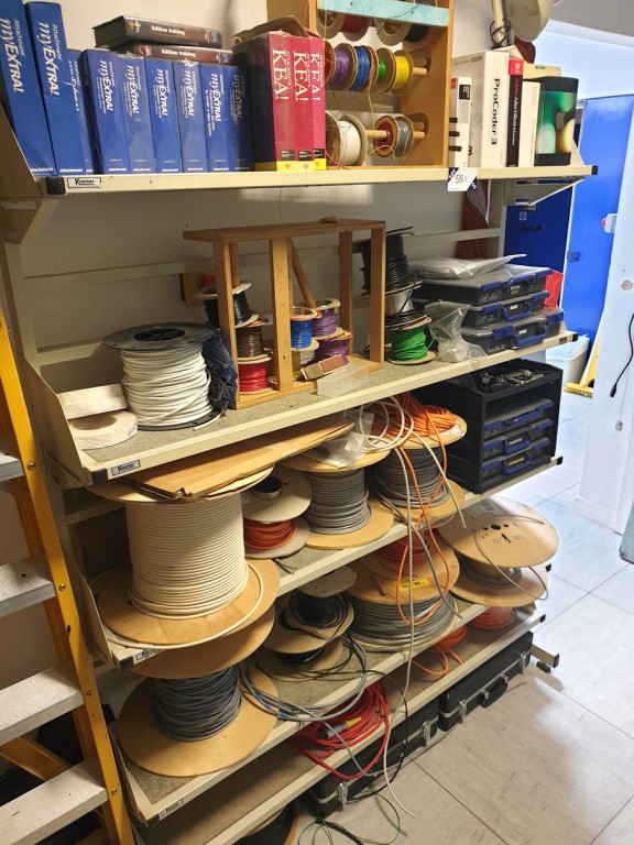 Kaymar storage shelf with Qty various spares inc:...