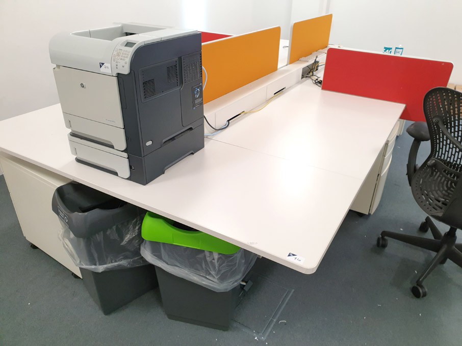 Vitra modular white 4 station open plan office des...