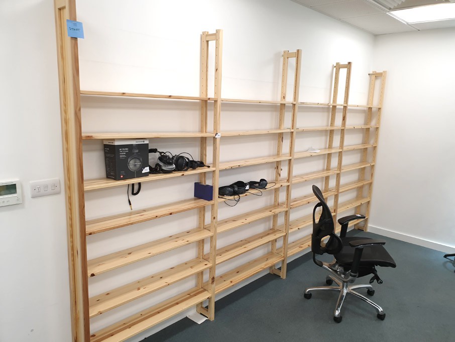 4 bay pine multishelf tape storage rack, 970x180mm...