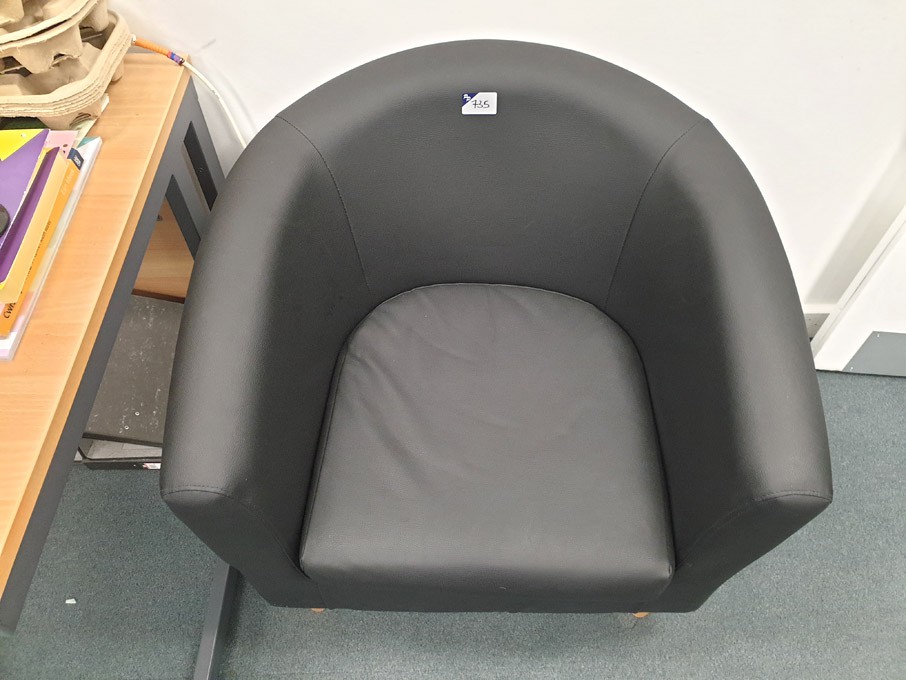 Black leather effect reception chair