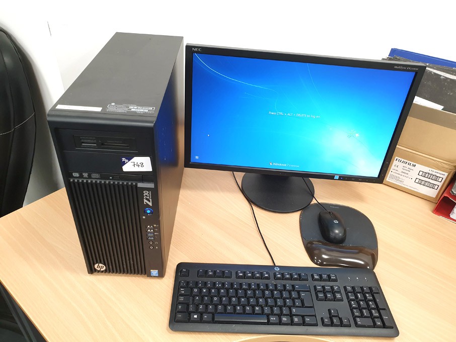 HP Z230 workstation PC, NEC Multisync EA234WMi mon...