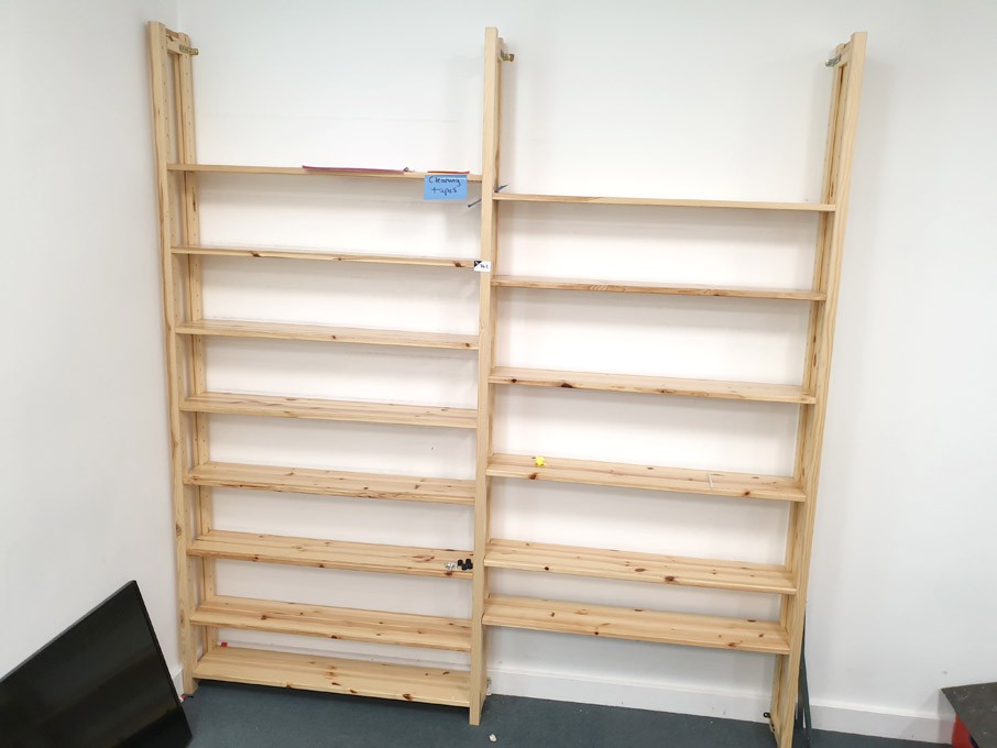 2 bays pine multishelf tape storage rack, 970x180m...