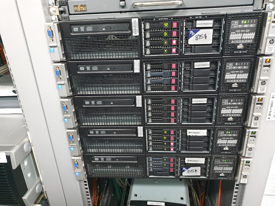 5x HP Proliant DL380P Gen8 rack type servers