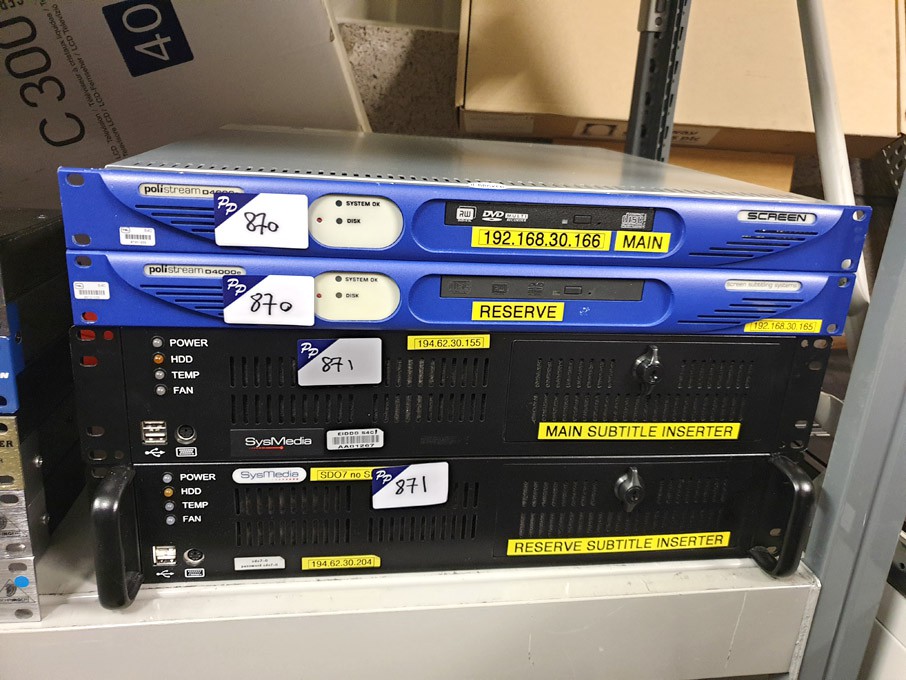 2x Polistream 4000e screen subtitling system