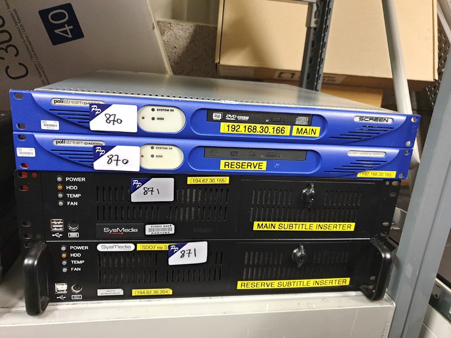 2x Sysmedia subtitle inserters