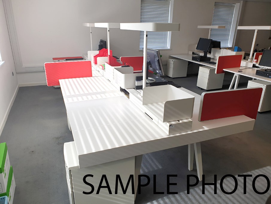 Vitra modular white 6 station open plan office des...