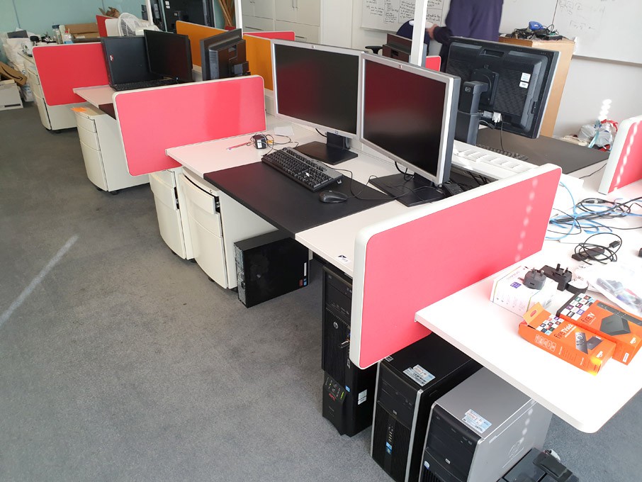 Vitra modular white 6 station open plan office des...