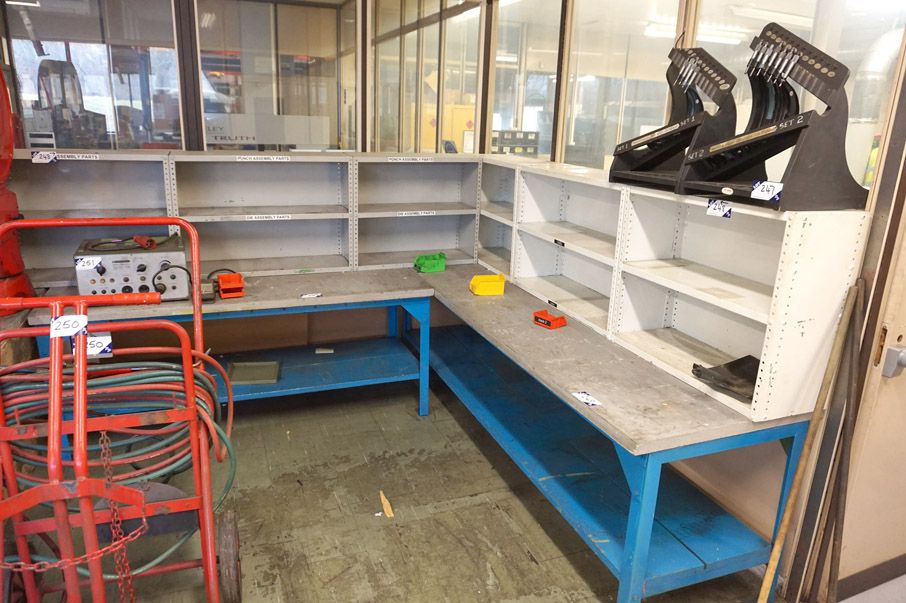6x metal storage racks, 750x300x640mm