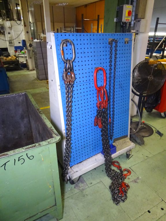 Mobile storage trolley with various lifting gear i...