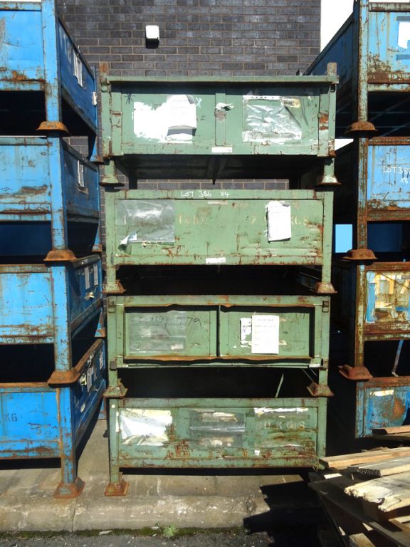 4x metal solid / drop sided stackable stillages, 8...