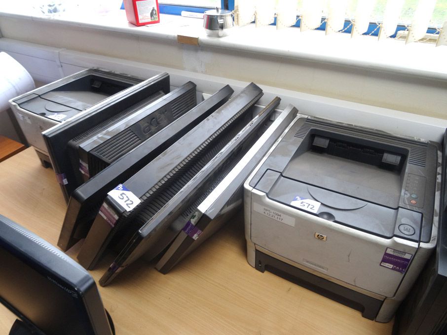 Qty various monitors inc: Acer, HP etc., 2x HP P20...