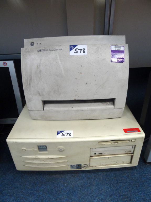 HP 1100 LaserJet printer, Dell OptiPlex base unit