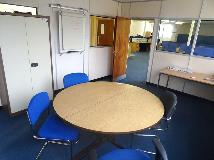 Contents of office inc: 1200mm dia meeting table,...