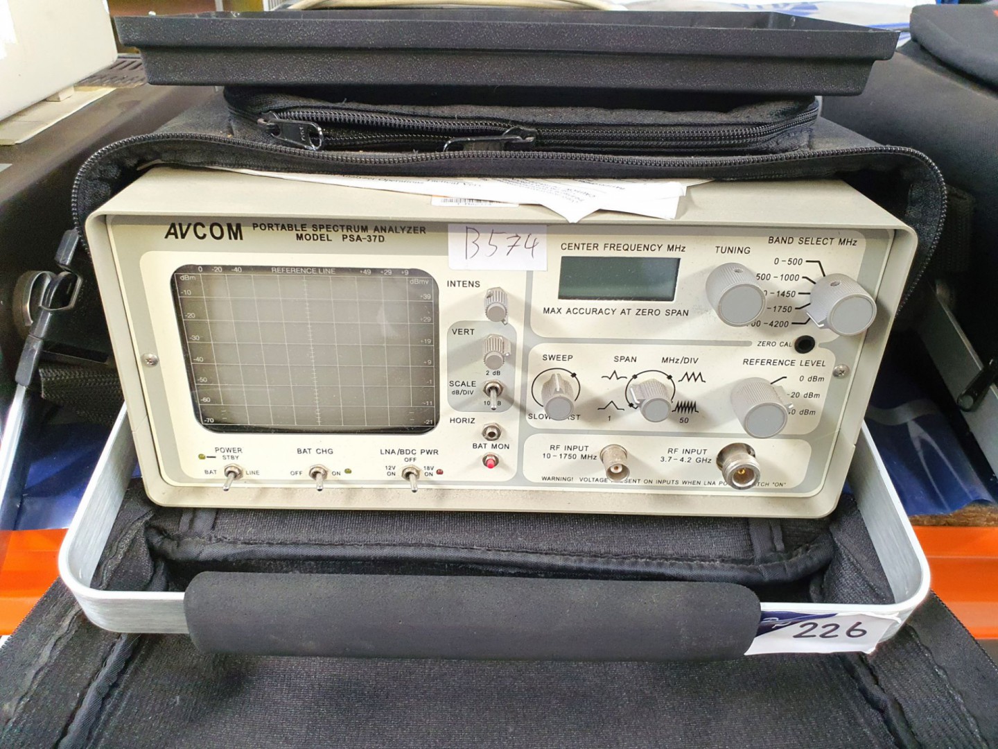 Avcom PSA 37D portable spectrum analyser, 0-1750MH...