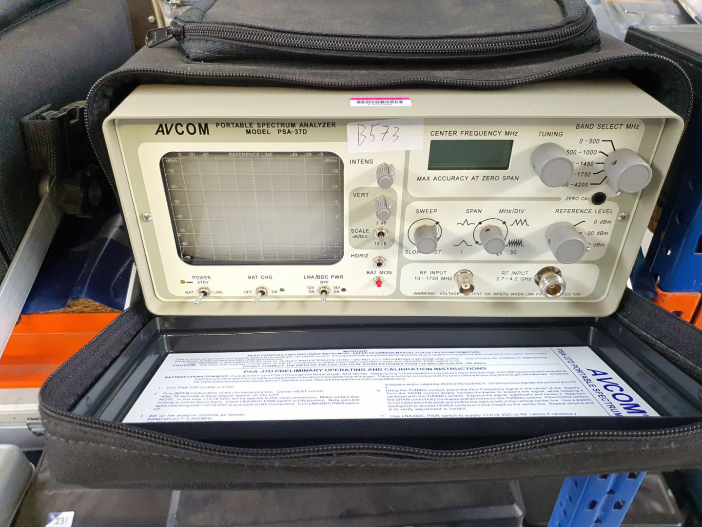 Avcom PSA 37D portable spectrum analyser, 0-1750MH...