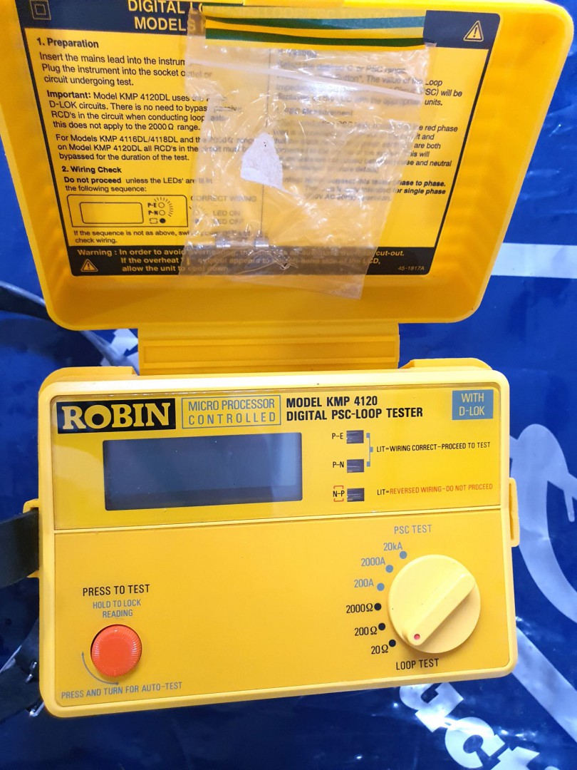 Robin KMP 4120 digital PSC loop tester with leads...